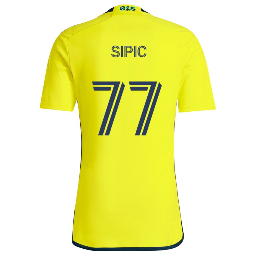 Kids Football Adem Sipić #77 Yellow Blue Home Jersey 2024/25 T-Shirt Uk