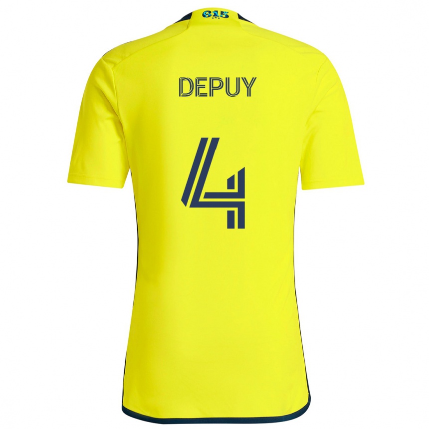 Kids Football Nick Depuy #4 Yellow Blue Home Jersey 2024/25 T-Shirt Uk