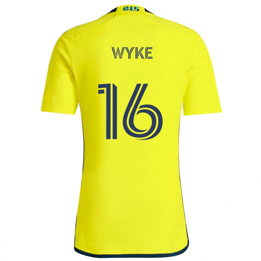 Kids Football Laurence Wyke #16 Yellow Blue Home Jersey 2024/25 T-Shirt Uk