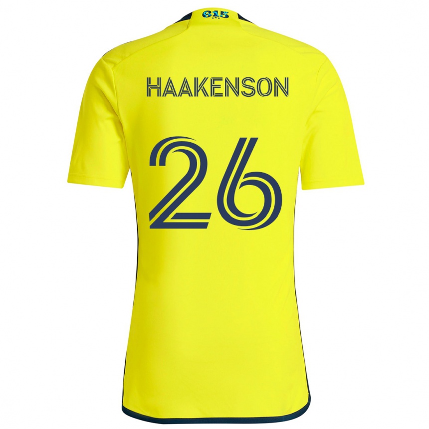 Kids Football Luke Haakenson #26 Yellow Blue Home Jersey 2024/25 T-Shirt Uk