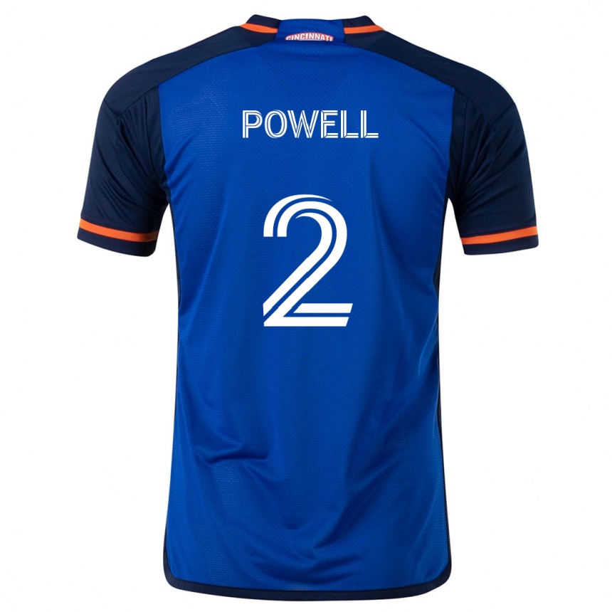 Kids Football Alvas Powell #2 Blue White Home Jersey 2024/25 T-Shirt Uk