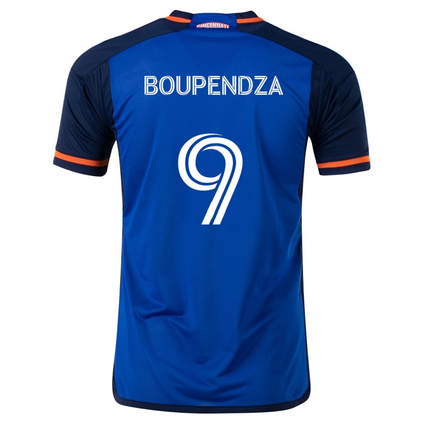 Kids Football Aaron Boupendza #9 Blue White Home Jersey 2024/25 T-Shirt Uk