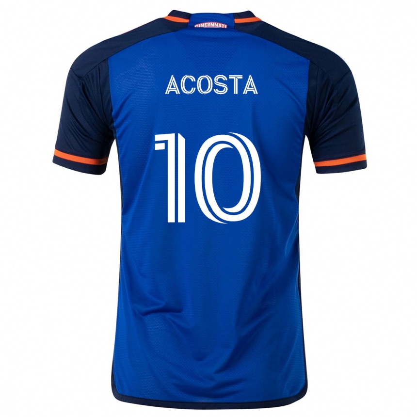 Kids Football Luciano Acosta #10 Blue White Home Jersey 2024/25 T-Shirt Uk