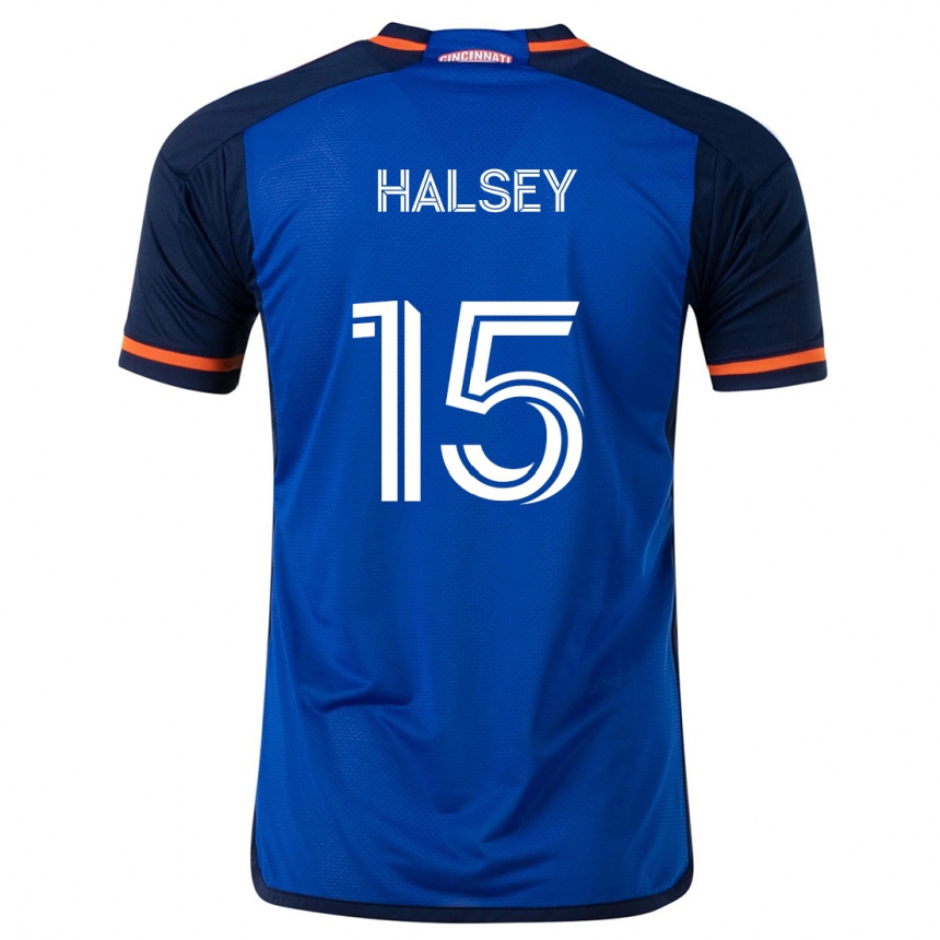 Kids Football Bret Halsey #15 Blue White Home Jersey 2024/25 T-Shirt Uk