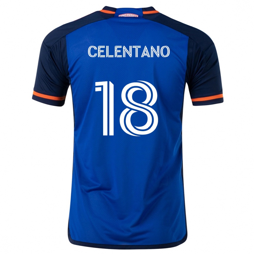 Kids Football Roman Celentano #18 Blue White Home Jersey 2024/25 T-Shirt Uk