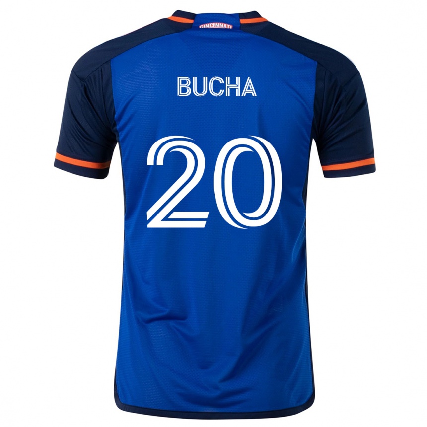 Kids Football Pavel Bucha #20 Blue White Home Jersey 2024/25 T-Shirt Uk