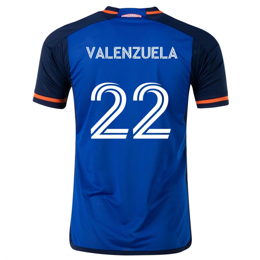 Kids Football Gerardo Valenzuela #22 Blue White Home Jersey 2024/25 T-Shirt Uk