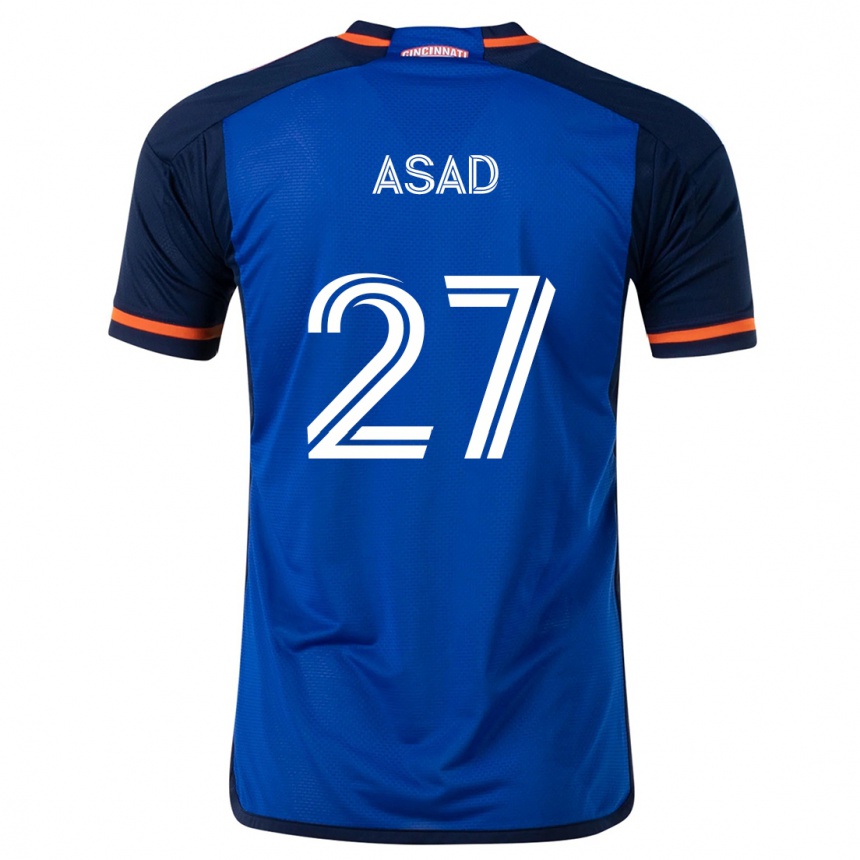 Kids Football Yamil Asad #27 Blue White Home Jersey 2024/25 T-Shirt Uk