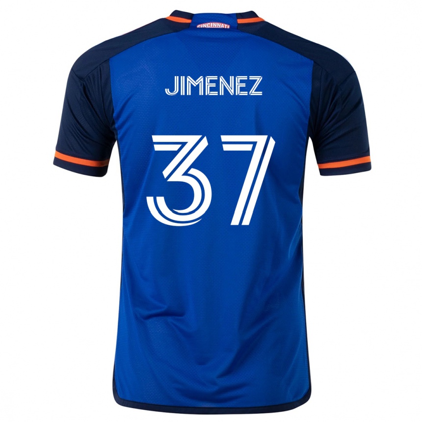 Kids Football Stiven Jimenez #37 Blue White Home Jersey 2024/25 T-Shirt Uk