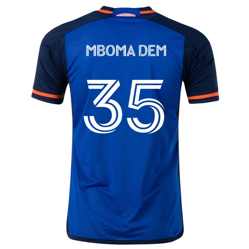 Kids Football Kenji Mboma Dem #35 Blue White Home Jersey 2024/25 T-Shirt Uk