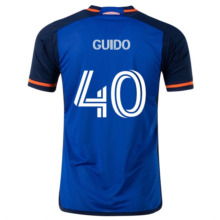 Kids Football Alejandro Guido #40 Blue White Home Jersey 2024/25 T-Shirt Uk