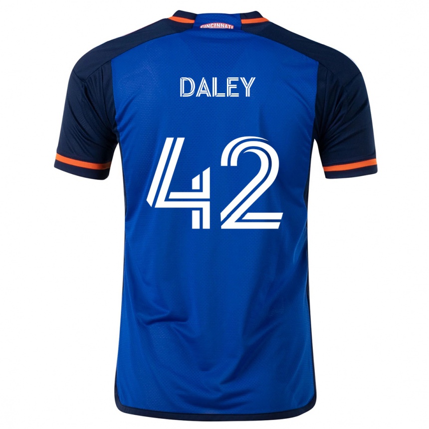 Kids Football Amir Daley #42 Blue White Home Jersey 2024/25 T-Shirt Uk