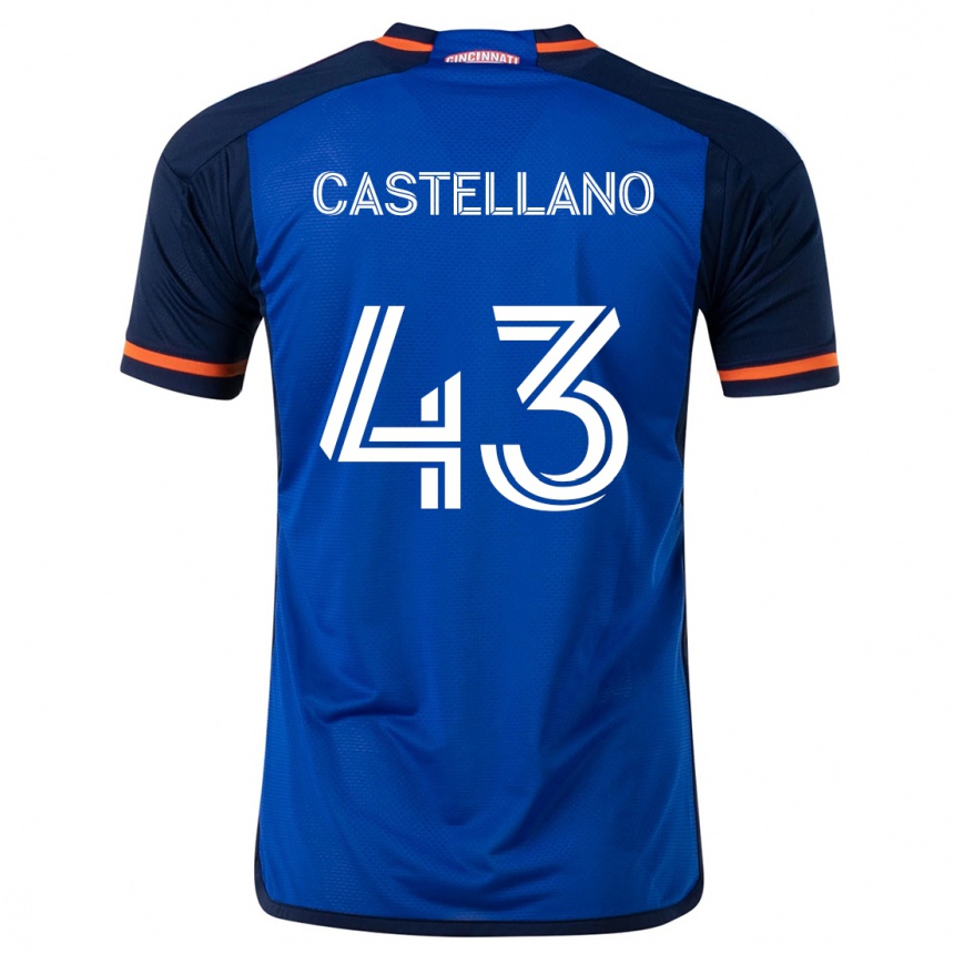 Kids Football Jesús Castellano #43 Blue White Home Jersey 2024/25 T-Shirt Uk