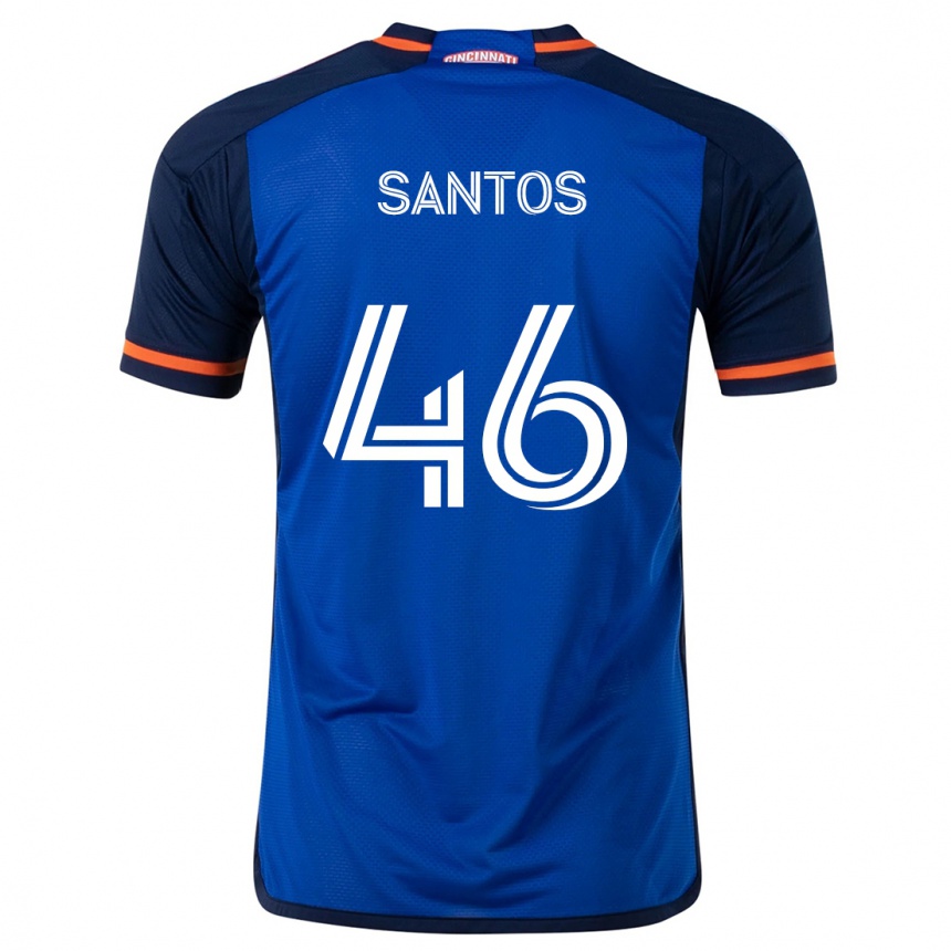 Kids Football Guilherme Santos #46 Blue White Home Jersey 2024/25 T-Shirt Uk