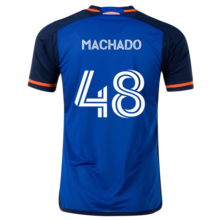 Kids Football Juan Machado #48 Blue White Home Jersey 2024/25 T-Shirt Uk