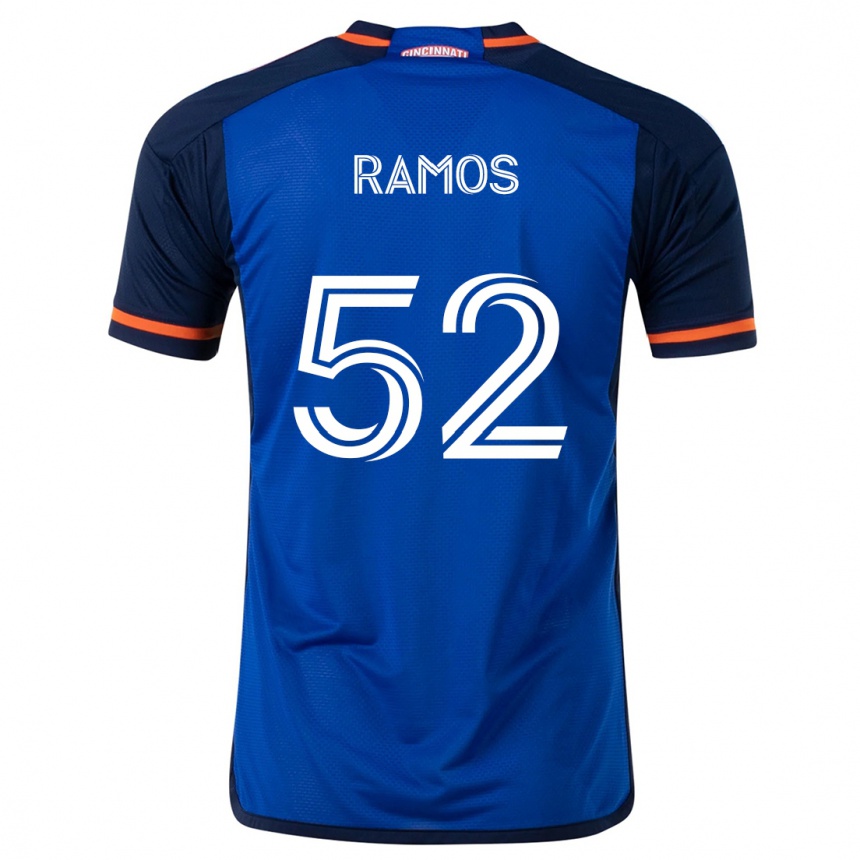 Kids Football Yair Ramos #52 Blue White Home Jersey 2024/25 T-Shirt Uk