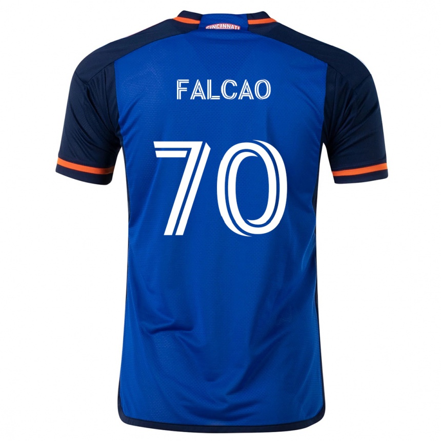 Kids Football Kiano Falcao #70 Blue White Home Jersey 2024/25 T-Shirt Uk