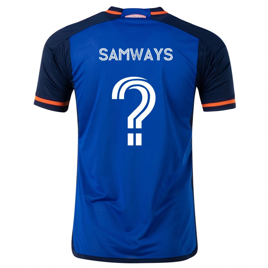 Kids Football Nicholas Samways #0 Blue White Home Jersey 2024/25 T-Shirt Uk