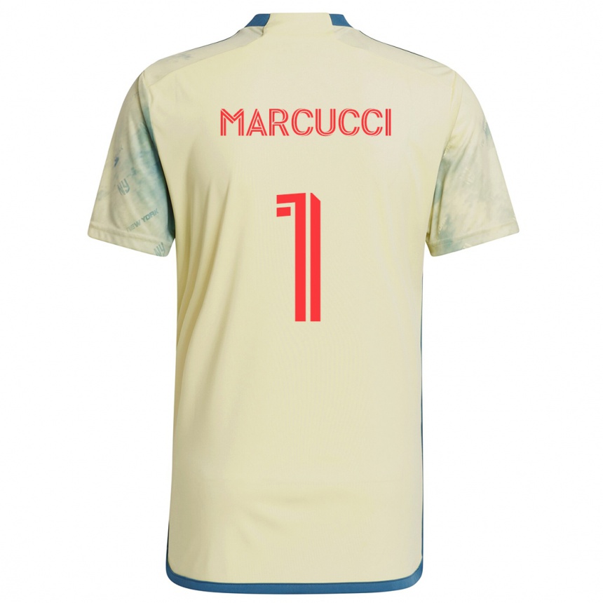 Kids Football Aj Marcucci #1 Yellow Red Blue Home Jersey 2024/25 T-Shirt Uk