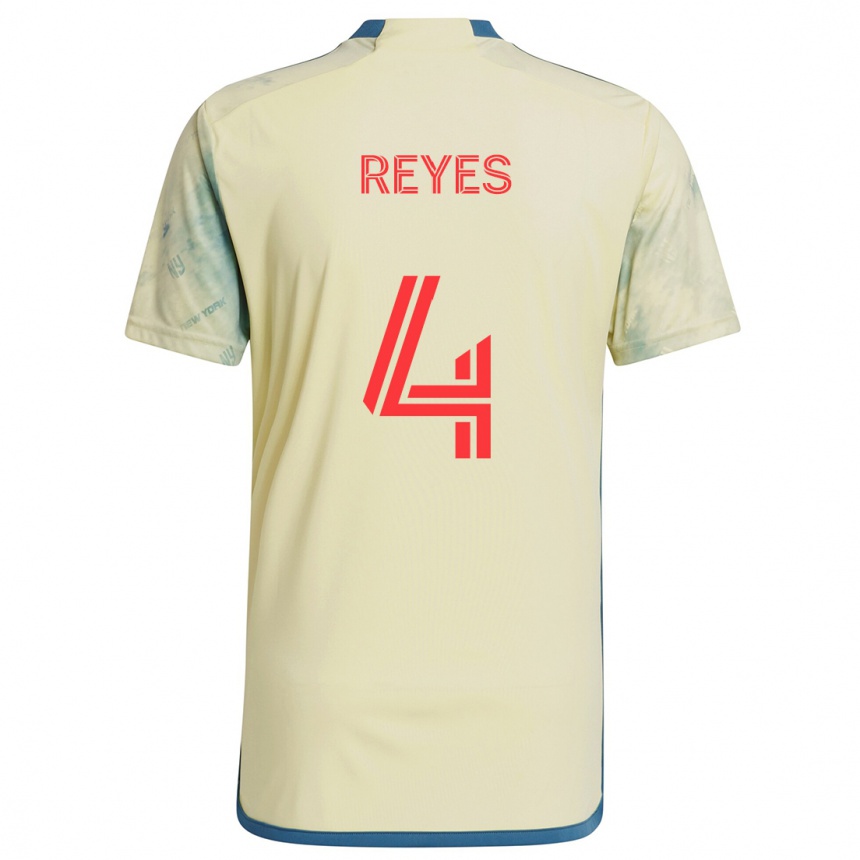 Kids Football Andrés Reyes #4 Yellow Red Blue Home Jersey 2024/25 T-Shirt Uk