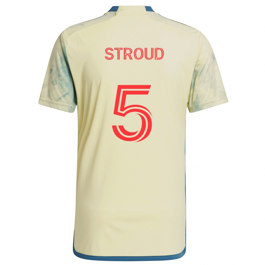 Kids Football Peter Stroud #5 Yellow Red Blue Home Jersey 2024/25 T-Shirt Uk