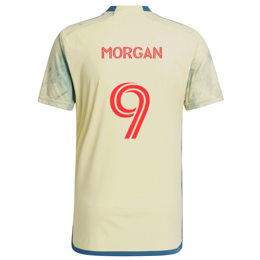 Kids Football Lewis Morgan #9 Yellow Red Blue Home Jersey 2024/25 T-Shirt Uk