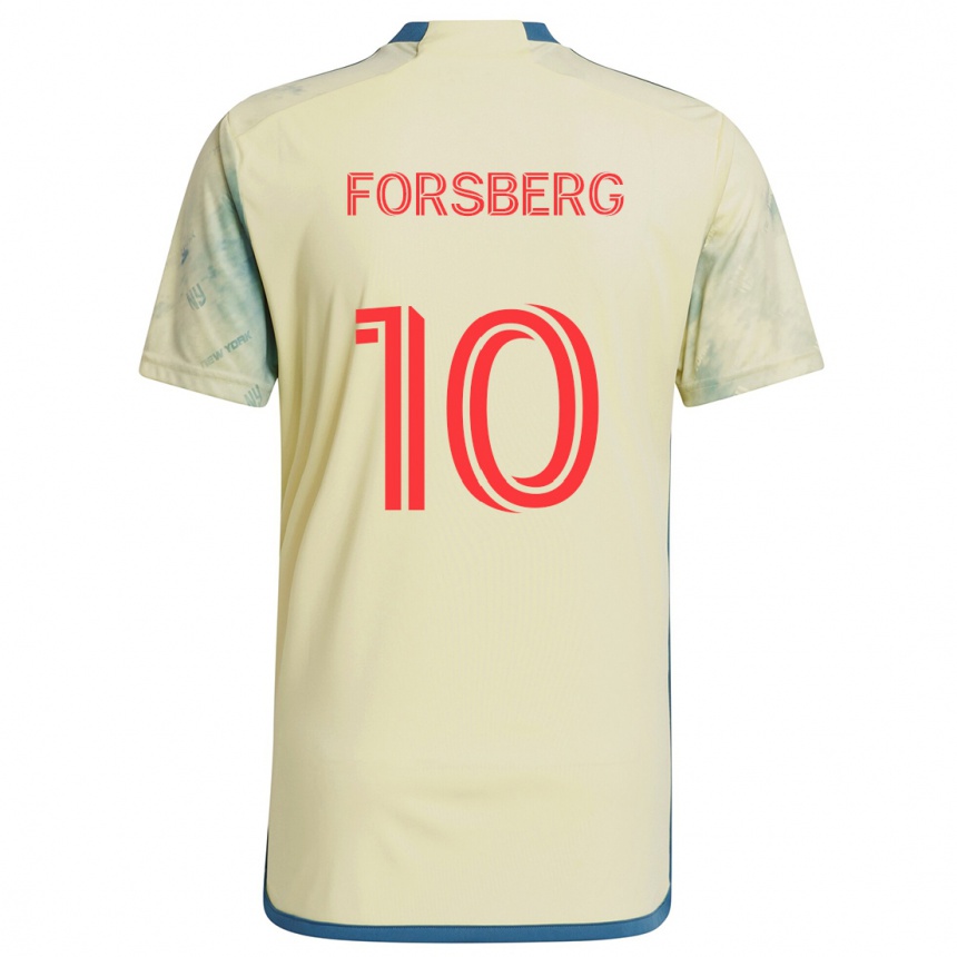 Kids Football Emil Forsberg #10 Yellow Red Blue Home Jersey 2024/25 T-Shirt Uk