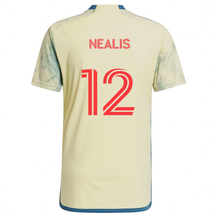 Kids Football Dylan Nealis #12 Yellow Red Blue Home Jersey 2024/25 T-Shirt Uk