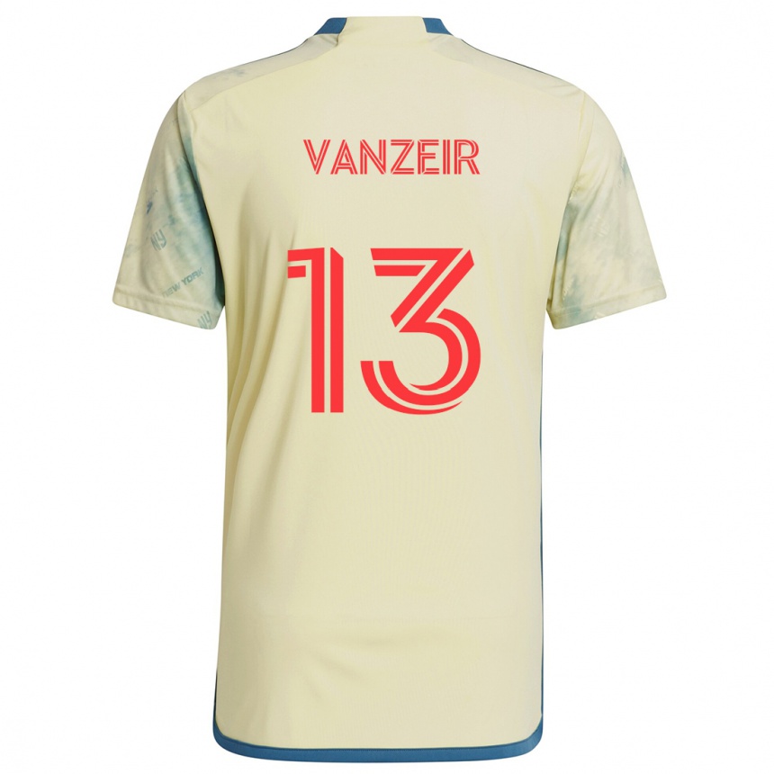 Kids Football Dante Vanzeir #13 Yellow Red Blue Home Jersey 2024/25 T-Shirt Uk