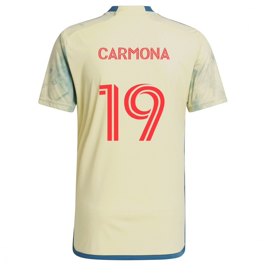 Kids Football Wikelman Carmona #19 Yellow Red Blue Home Jersey 2024/25 T-Shirt Uk