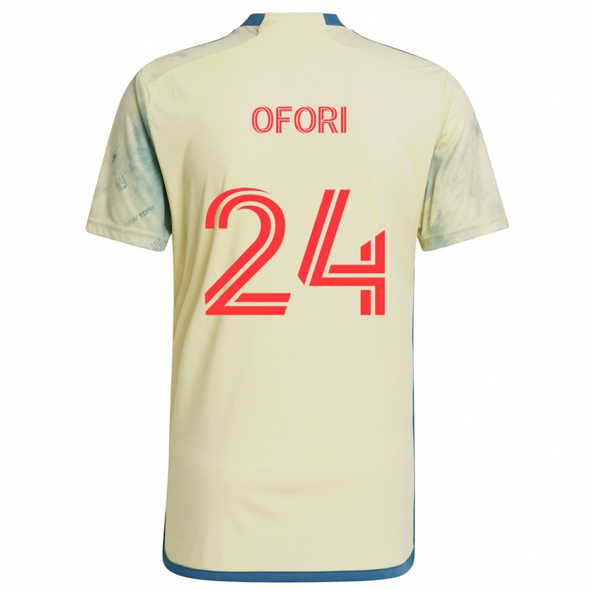 Kids Football Curtis Ofori #24 Yellow Red Blue Home Jersey 2024/25 T-Shirt Uk