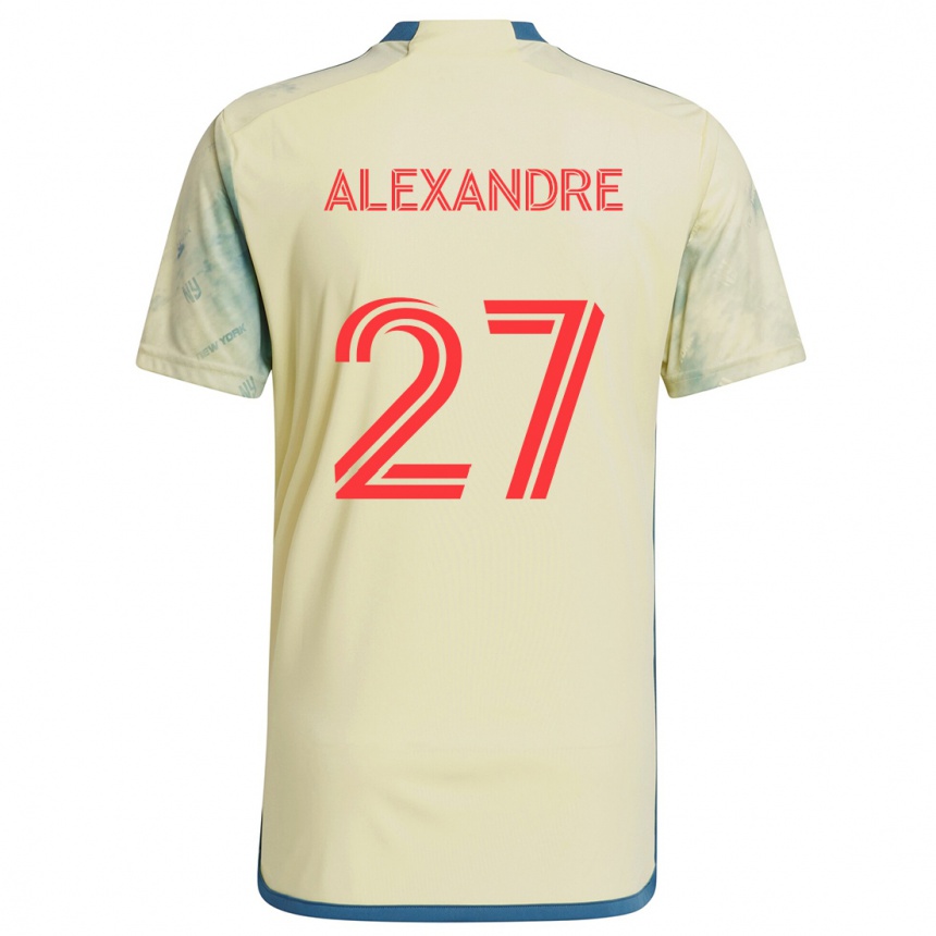 Kids Football Davi Alexandre #27 Yellow Red Blue Home Jersey 2024/25 T-Shirt Uk