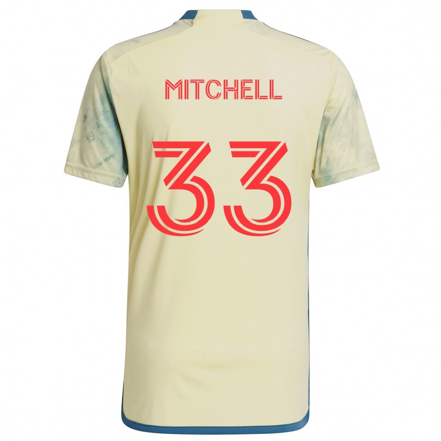 Kids Football Roald Mitchell #33 Yellow Red Blue Home Jersey 2024/25 T-Shirt Uk