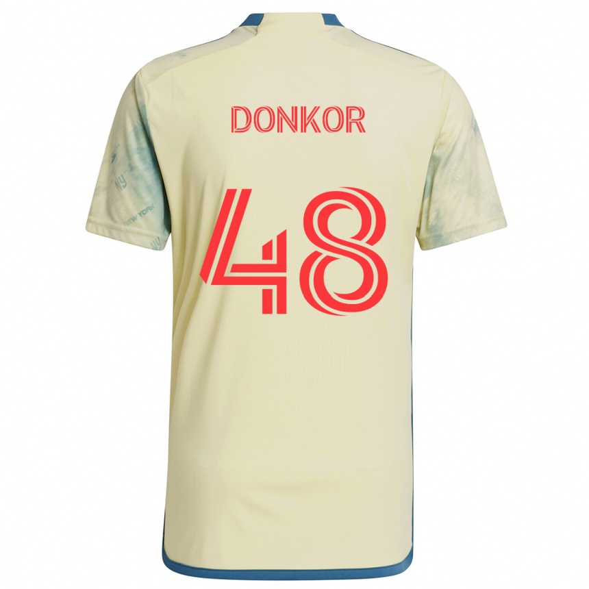 Kids Football Ronald Donkor #48 Yellow Red Blue Home Jersey 2024/25 T-Shirt Uk