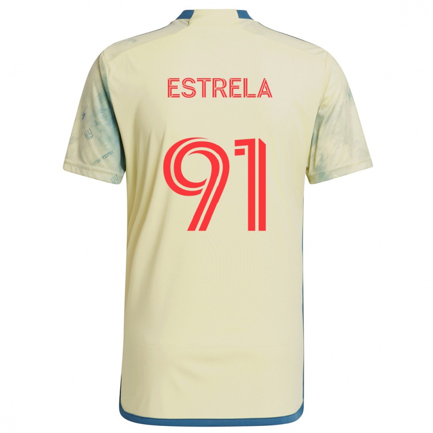 Kids Football Bento Estrela #91 Yellow Red Blue Home Jersey 2024/25 T-Shirt Uk