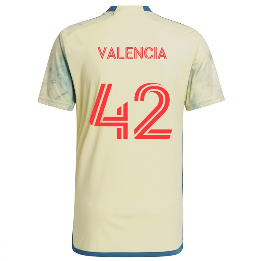 Kids Football Omar Valencia #42 Yellow Red Blue Home Jersey 2024/25 T-Shirt Uk