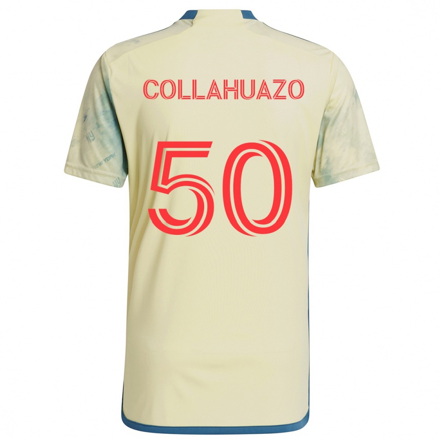 Kids Football Jair Collahuazo #50 Yellow Red Blue Home Jersey 2024/25 T-Shirt Uk