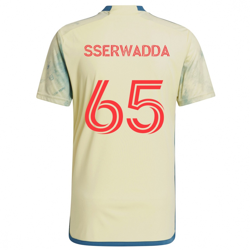 Kids Football Steven Sserwadda #65 Yellow Red Blue Home Jersey 2024/25 T-Shirt Uk