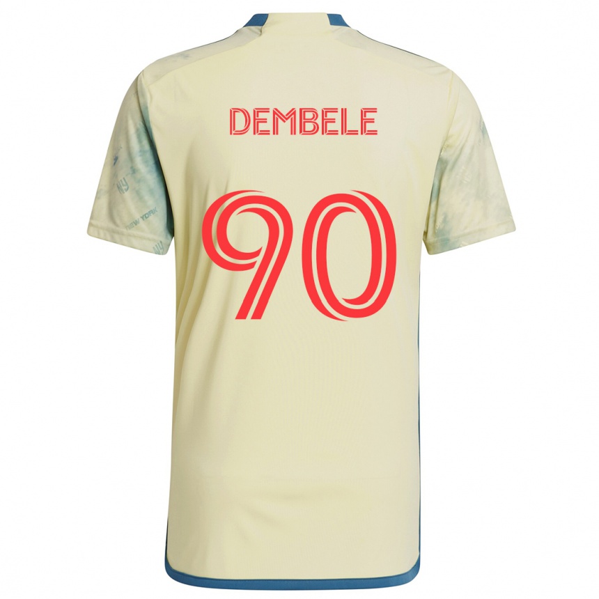 Kids Football Malick Dembele #90 Yellow Red Blue Home Jersey 2024/25 T-Shirt Uk