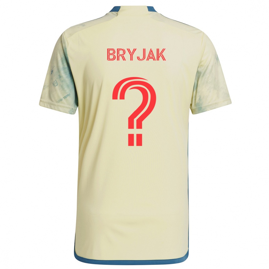 Kids Football Jeffrey Bryjak #0 Yellow Red Blue Home Jersey 2024/25 T-Shirt Uk