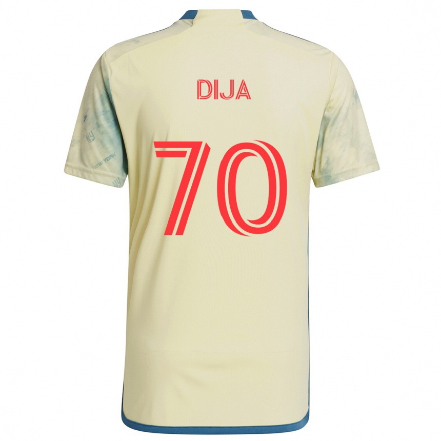 Kids Football Dija #70 Yellow Red Blue Home Jersey 2024/25 T-Shirt Uk