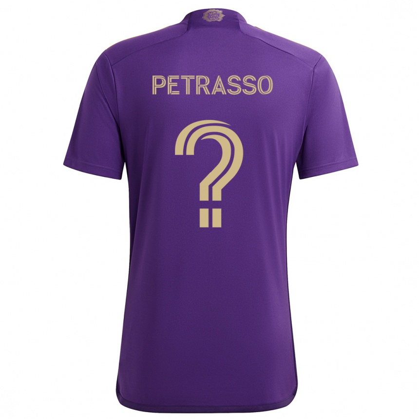 Kids Football Luca Petrasso #0 Purple Yellow Home Jersey 2024/25 T-Shirt Uk