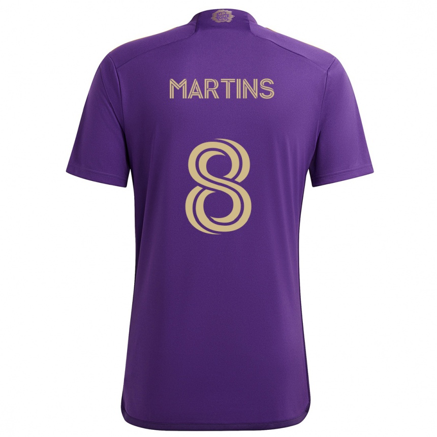 Kids Football Felipe Martins #8 Purple Yellow Home Jersey 2024/25 T-Shirt Uk