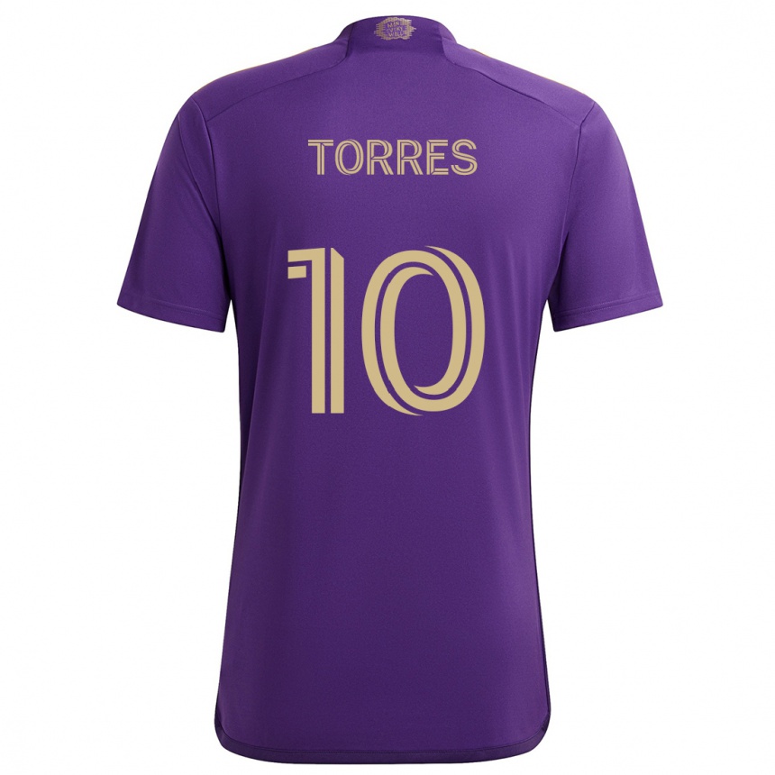 Kids Football Facundo Torres #10 Purple Yellow Home Jersey 2024/25 T-Shirt Uk