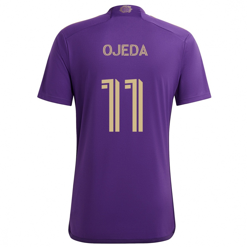 Kids Football Martín Ojeda #11 Purple Yellow Home Jersey 2024/25 T-Shirt Uk