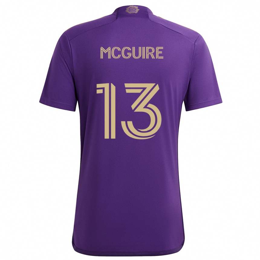 Kids Football Duncan Mcguire #13 Purple Yellow Home Jersey 2024/25 T-Shirt Uk