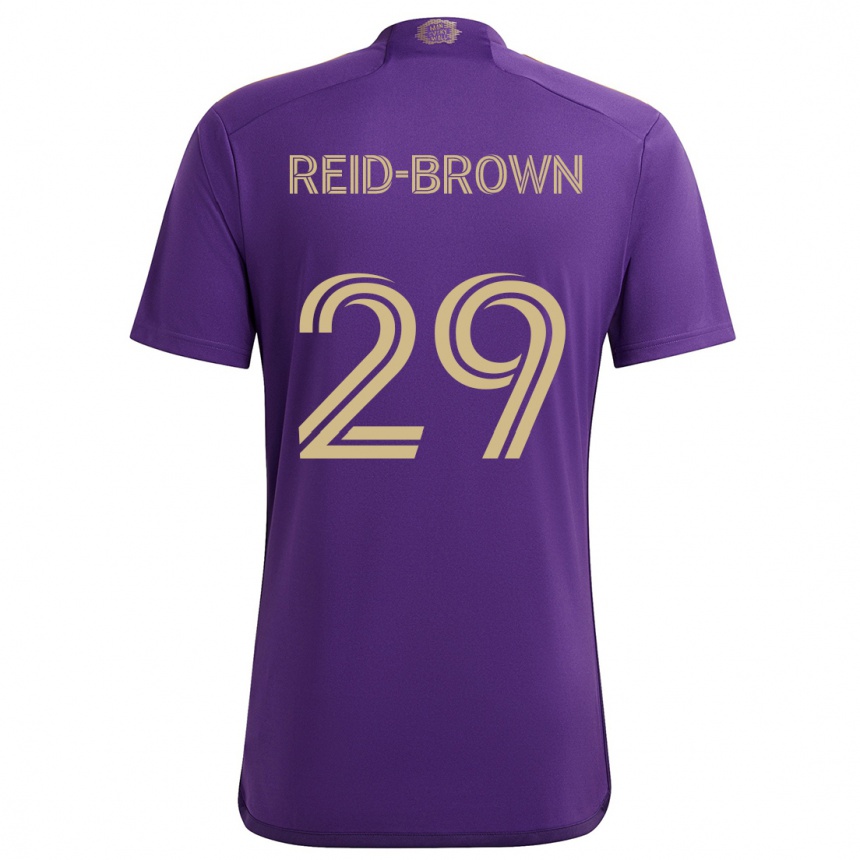 Kids Football Tahir Reid-Brown #29 Purple Yellow Home Jersey 2024/25 T-Shirt Uk