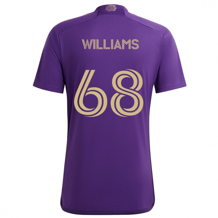 Kids Football Thomas Williams #68 Purple Yellow Home Jersey 2024/25 T-Shirt Uk