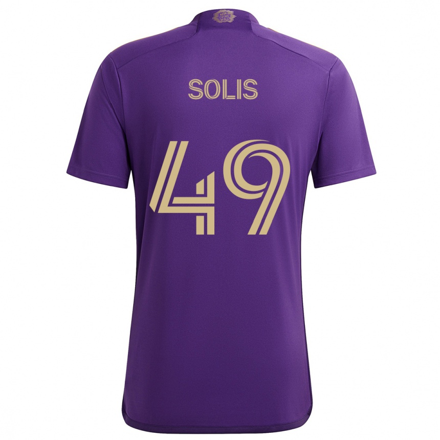 Kids Football Jhon Solís #49 Purple Yellow Home Jersey 2024/25 T-Shirt Uk