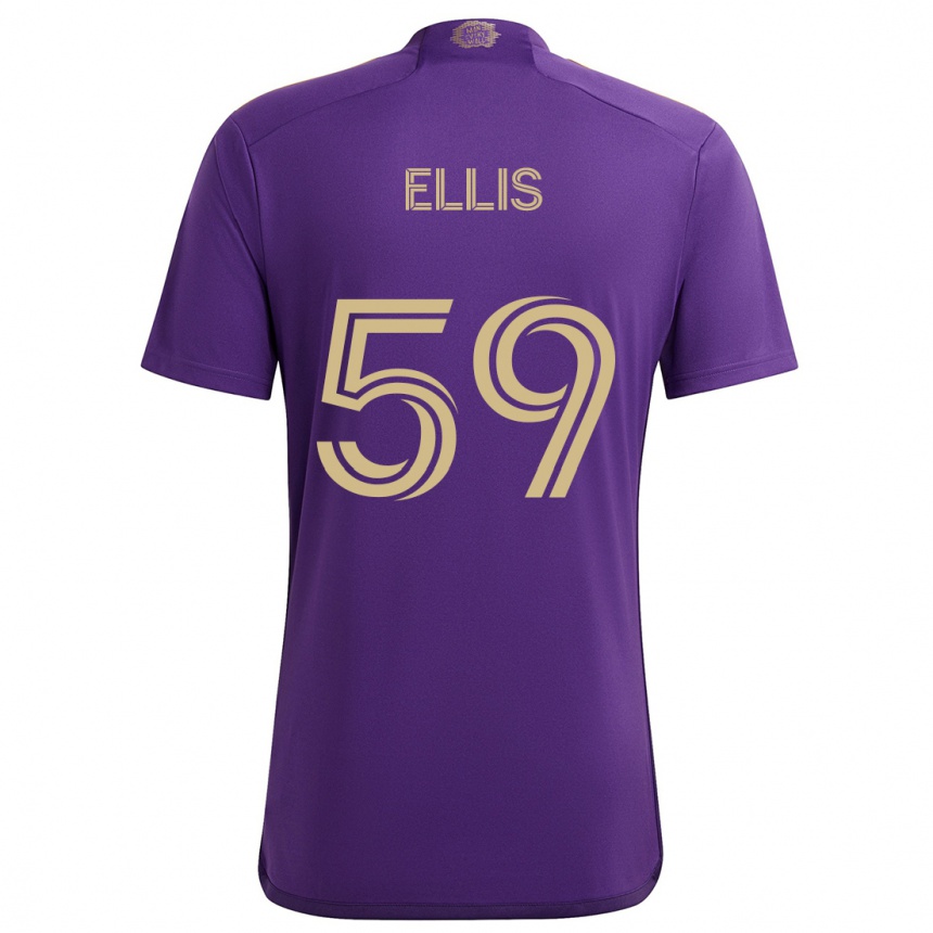 Kids Football Justin Ellis #59 Purple Yellow Home Jersey 2024/25 T-Shirt Uk